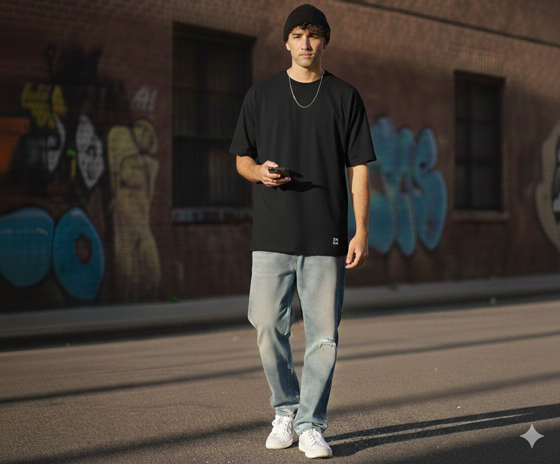 Oversized t-shirt - Black