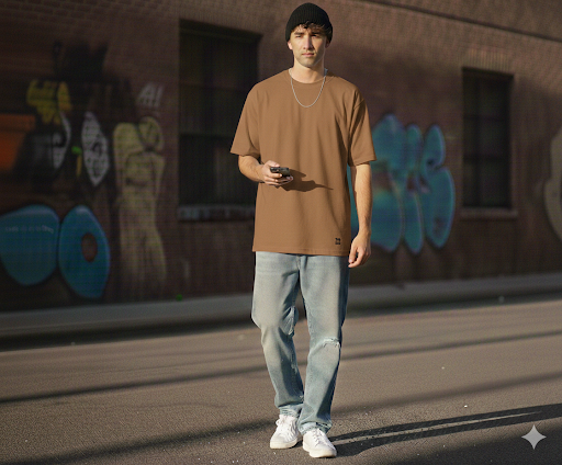 Oversized t-shirt - Camel