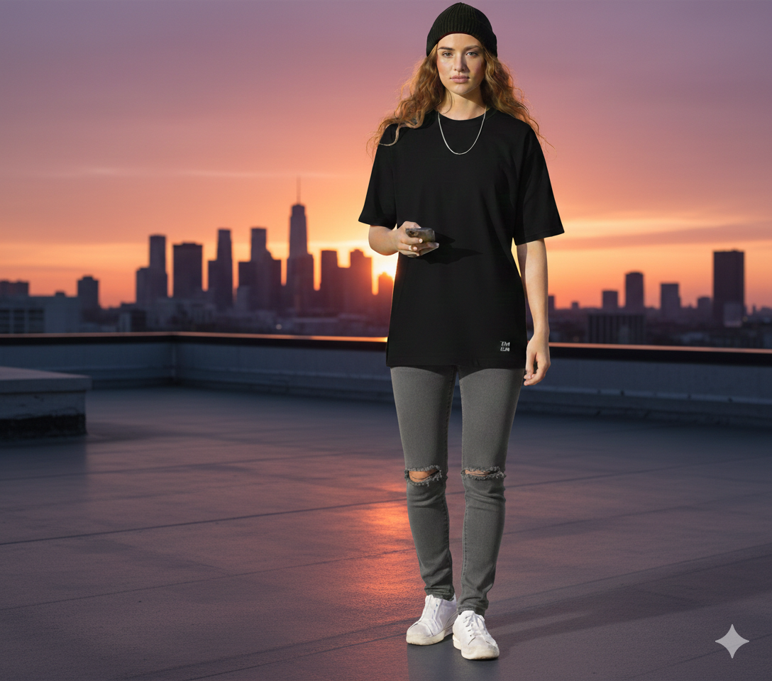 Oversized t-shirt - Black