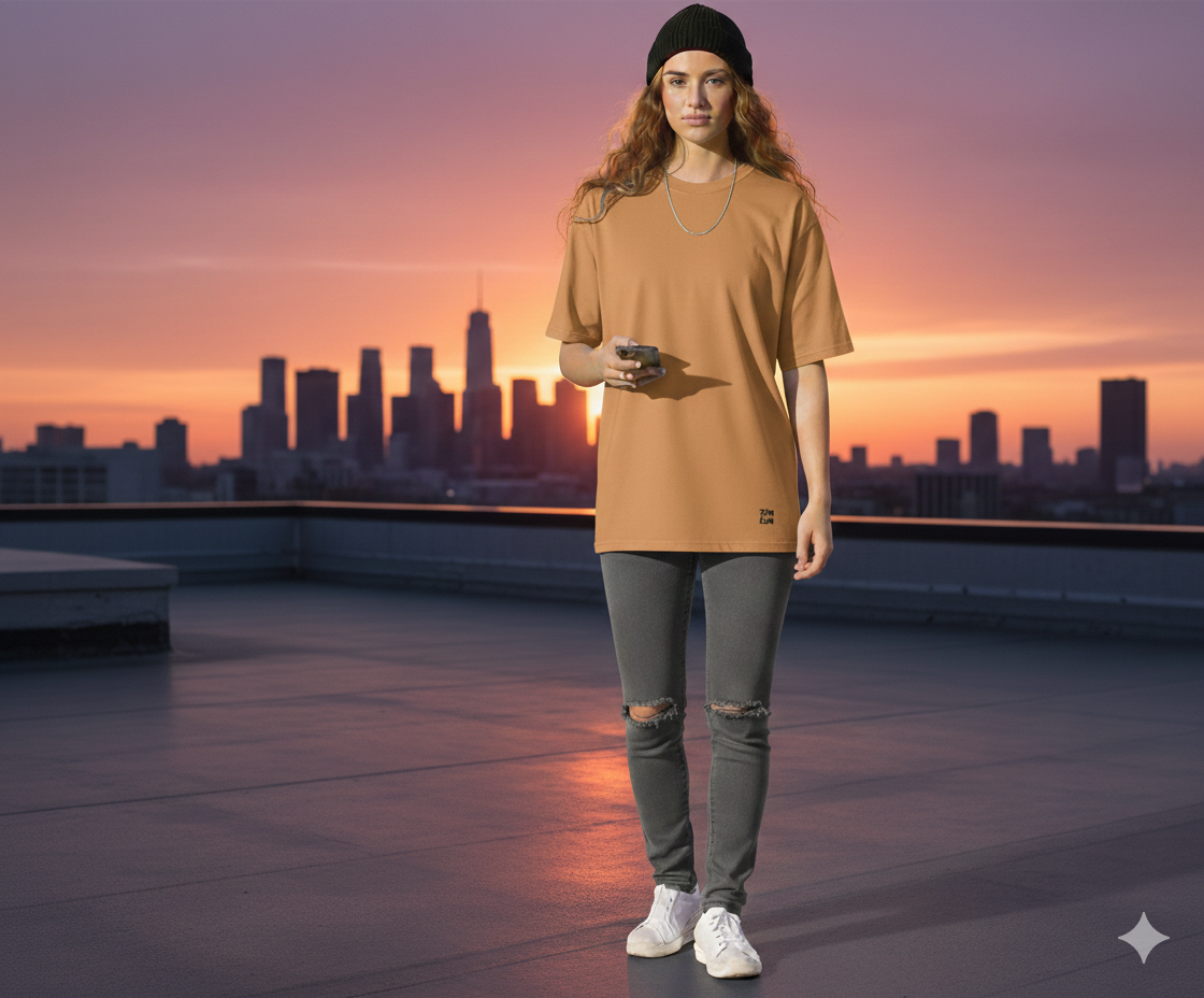 Oversized t-shirt - Camel