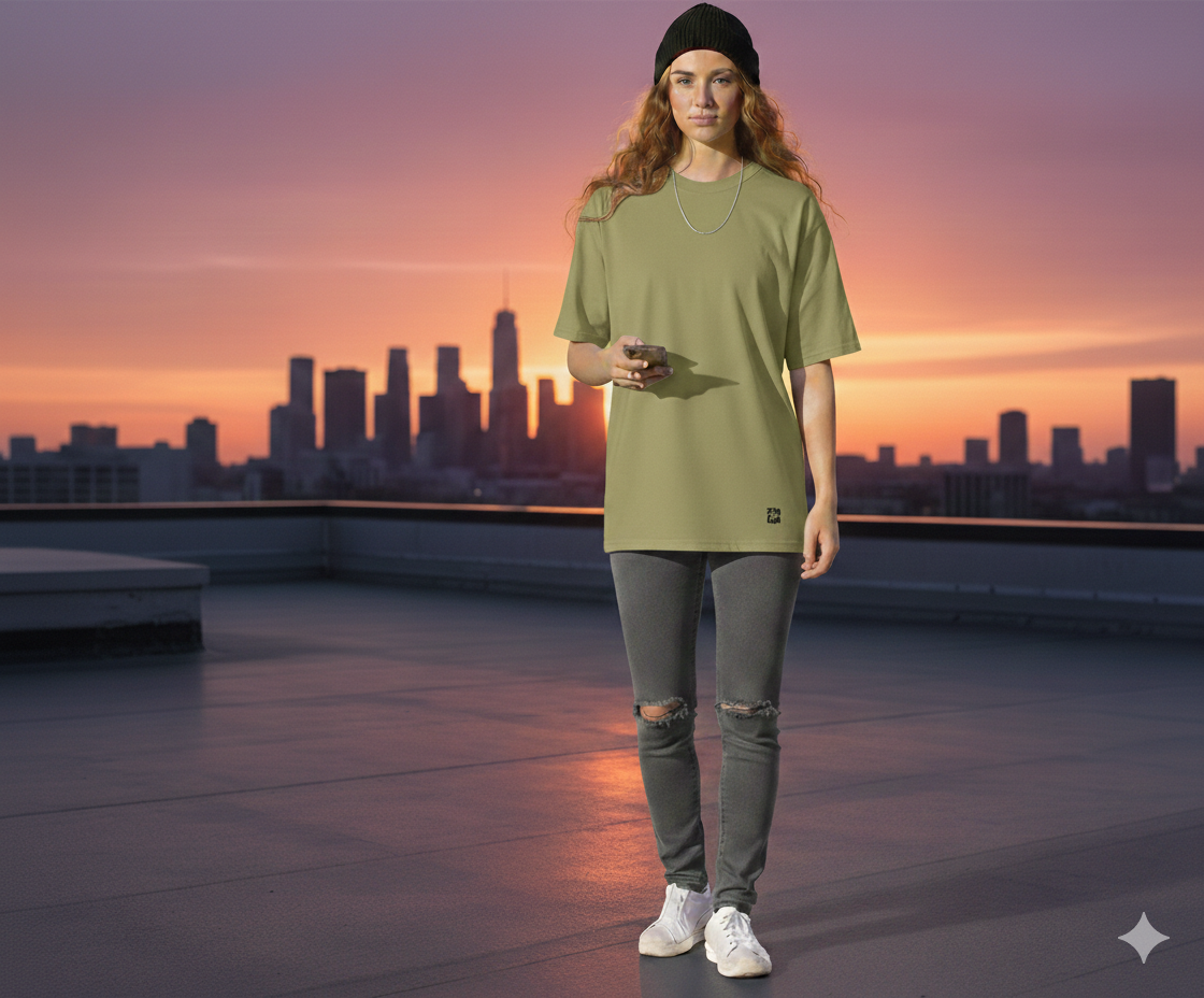 Oversized t-shirt - Cactus green