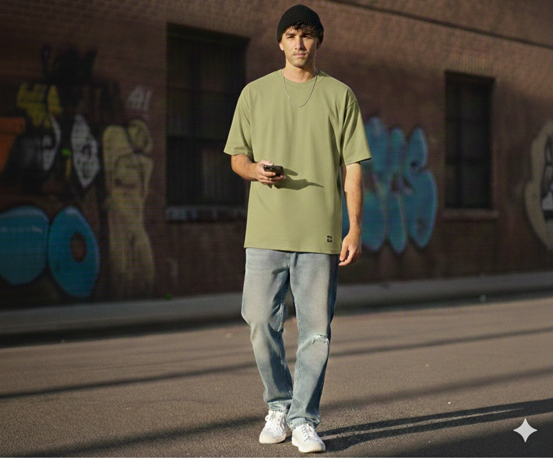 Oversized t-shirt - Cactus green