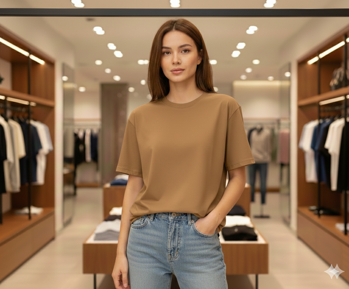 Boxi fit t-shirt - Camel